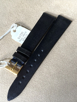 deBeer Watch Strap 18 x 14 Black Satin Extra Thin 7.5'' SWISS MADE