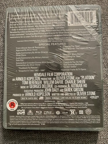 Platoon Steelbook New And Sealed Shout Factory Oliver Stone - Picture 2 of 3