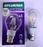 1X 5.5W Sylvania Dimmbar Led Filament Gls Bc B22 Bajonett Kappe GlüHbirne 2200K