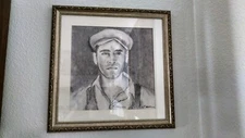 Vintage Henry Fonda Charcoal painting signed M.J. Morrill only 1 estate~~