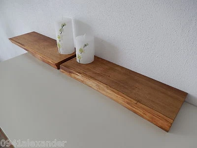 2x Wandboard Eiche Wild Massiv Holz Board Regal Steckboard Regalbrett Baumkante - Bild 1 von 4