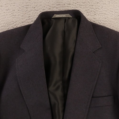 VTG Hopsack Jacket M Blue 100% Wool Blazer Patch Pockets Crested Buttons 40L - Picture 2 of 16