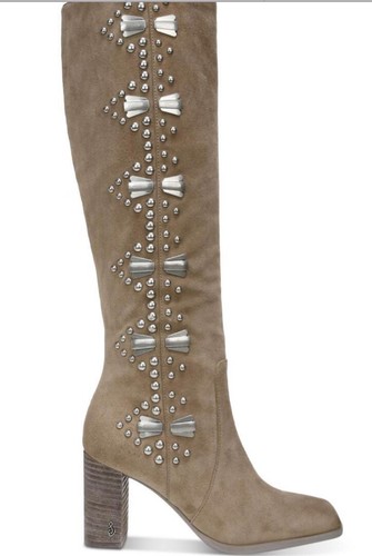 Scarpe stivali alti al ginocchio Sam Edelman donna nonna scamosciati impreziositi TAGLIA 6 - Foto 2 di 24