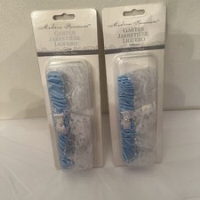 Modern Romance Bridal Wedding Blue w/Lace Garters - 2 Keep  Toss Garters - NEW 