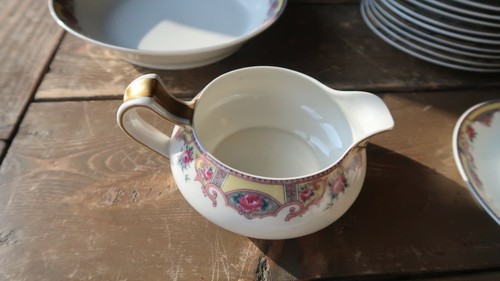 47 Piece Haviland Limoges Tea Cup Fruit Bowl Service Set Pink Yellow Blue - Picture 6 of 11