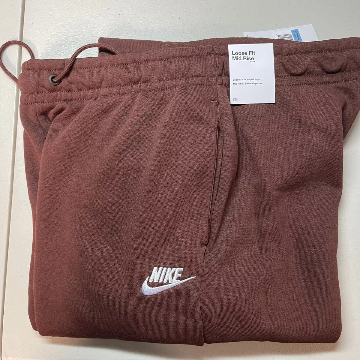 Nike Collection Fleece Loose-Fit Cuffed Sweatpants In Dark Brown, Nike  Sweatpants Womens