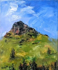 TRUJILLO (not jose / Original Oregon mountain top hiking Impasto oil plein air