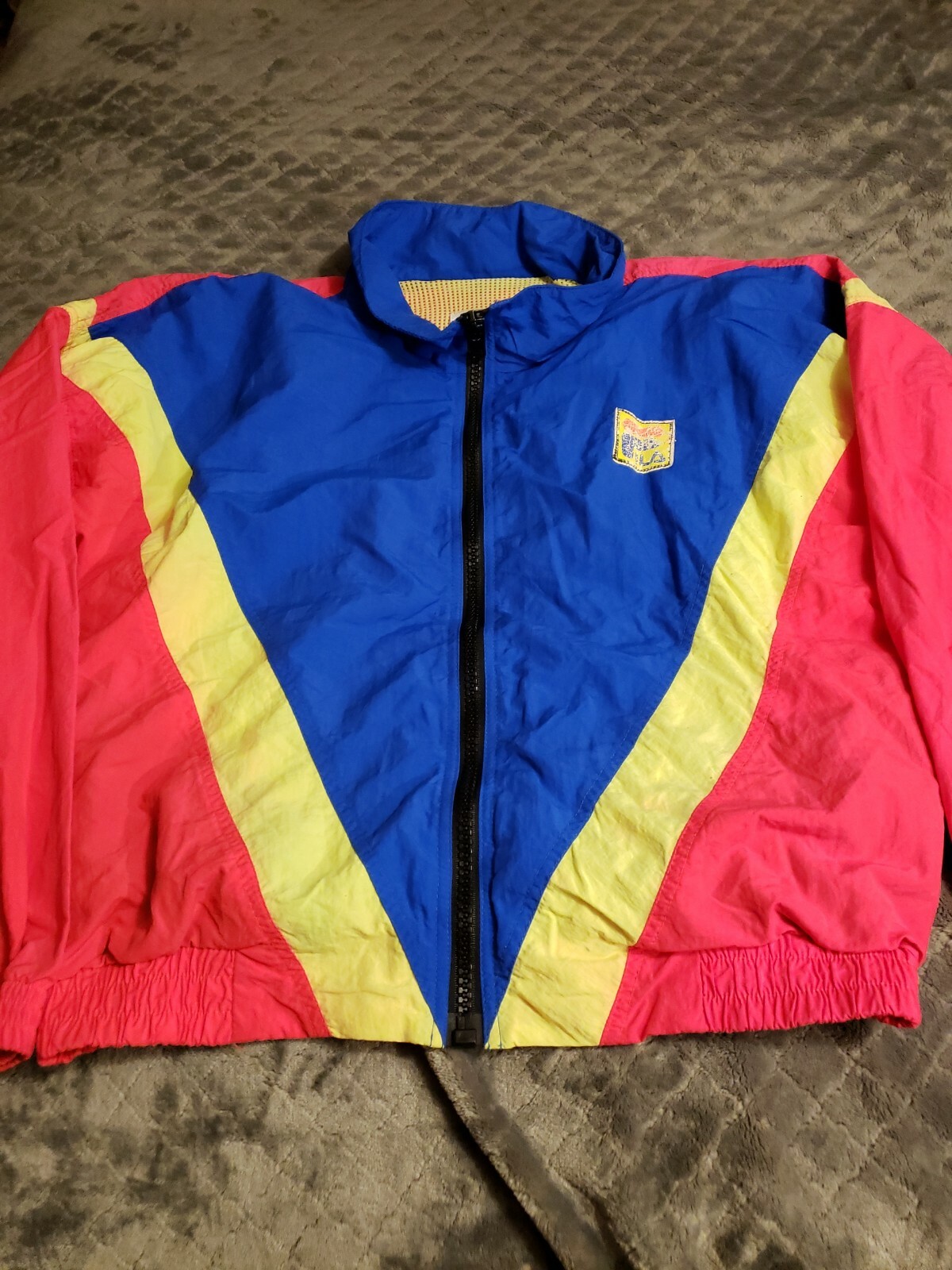 Vintage Windbreaker Jacket FILA Beach Volleyball Surfer 80s Vaporwave Size mediu