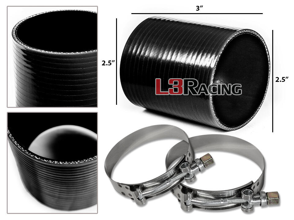 2 To 2.5 Silicone Coupler 2.5" TO 2 1/2" Straight Silicone Hose Black-Red 63mm 2 In Intercooler Pipe - Foto 5