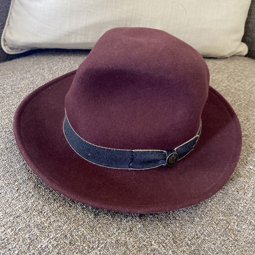Goorin Bros Wollhut weinrot Fedora Panama-Stil Hergestellt in den USA