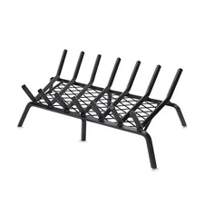 G GOOD GAIN Fireplace Grate with Ember Retainer, 24" Heavy Duty Cast Iron Ind...