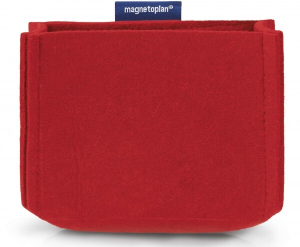 Magnetoplan Tray Pencil Cup, Red, Medium, 100mm Height, 130mm Width, 60mm Length