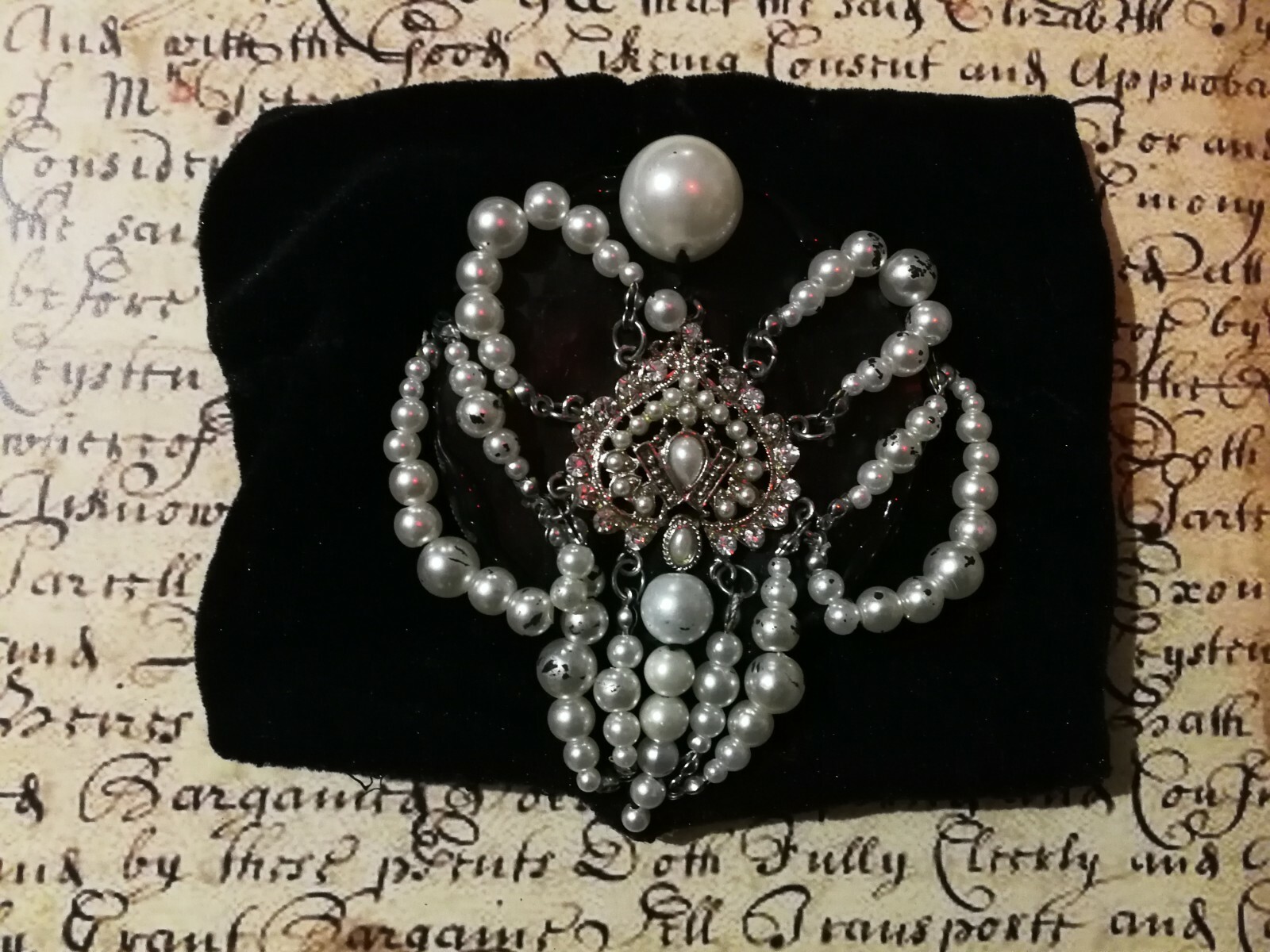 woman jewelry victorian choker pearl collar collier velvet embroidered necklaces image 7