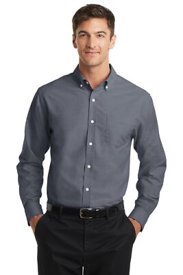 Port Authority Mens Big & Tall Long Sleeve SuperPro Oxford Dress Shirt TS658