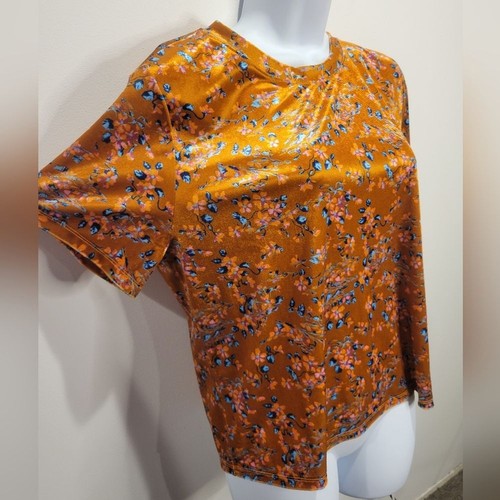 New savage x fenty size L psychedelic velvet floral sleep shirt - Picture 3 of 7