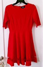 Lulus Red Short Sleeve Knee-Length Dress (Small)