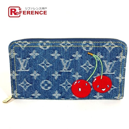 LOUIS VUITTON x Takashi Murakami Zippy Wallet Monogram Denim Cherry Blue M23161