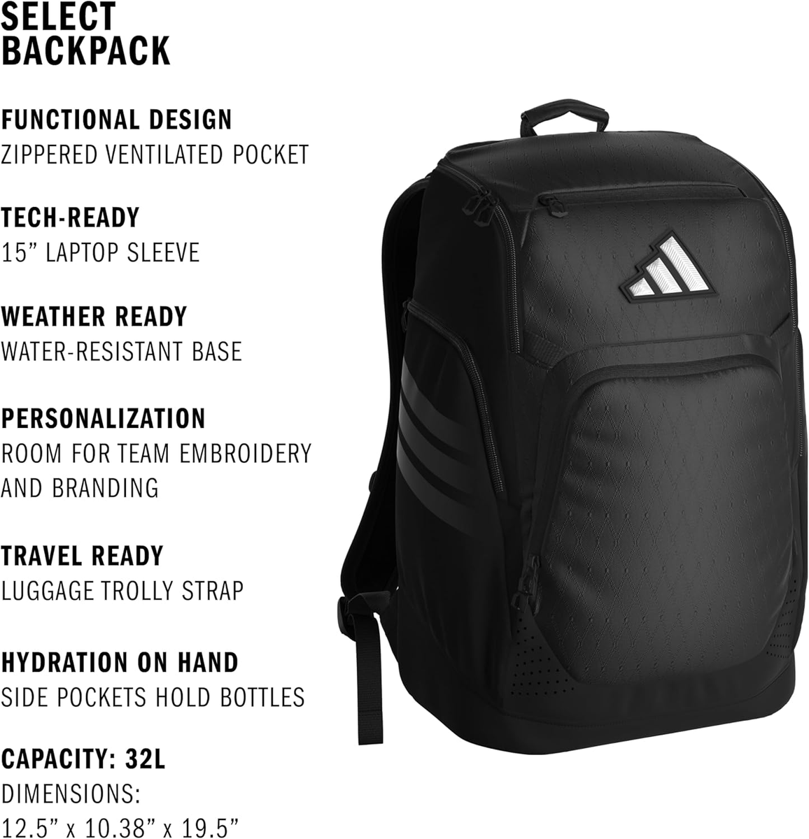Adidas Select Basketball Backpack Daypack for Sports Gym Travel, 32L | eBay Adidas Select Basketball Backpack Daypack for Sports Gym Travel, 32L | eBay