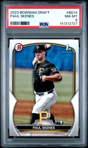 141312727 Paul Skenes 2023 Bowman Draft #BD-14 1st RC PSA 8