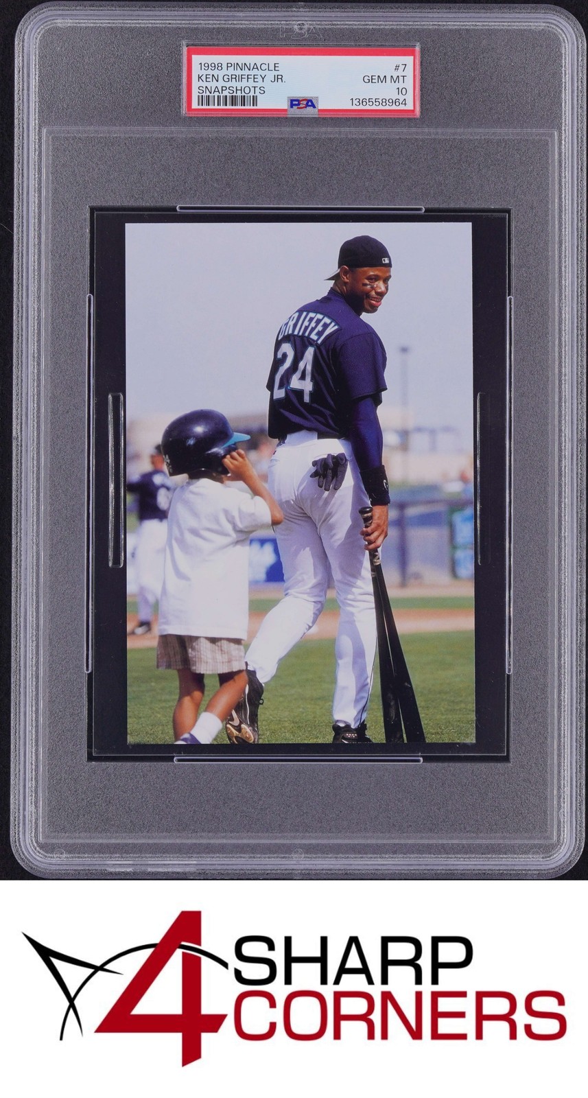 1998 PINNACLE SNAPSHOTS #7 KEN GRIFFEY JR. HOF POP 5 PSA 10 view 1