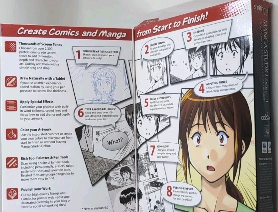 Manga Studio Debut 4 + Super Hero Pack Add-on COMPLETE PC & Mac Animator - Image 2 of 4