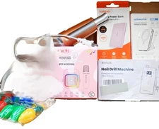 Mini Karaoke Machine Power Bank Nail Drill Machine Hair Curling Iron Gift Bundle