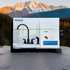 Moen Caldwell Matte Black Double Handle Kitchen Faucet w/ Sprayer CA87060BL