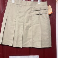 SIZE 16 Plus Toast Girls khaki pleated School Uniform Skort . Adjustable