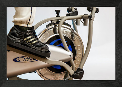 eliptical trainer person Framed Wall Art Poster Canvas Print Picture