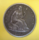 1876-CC **Carson City** Seated Liberty Silver Half Dollar~ Nice Rare Date /Fine+