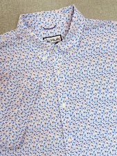 Huk XXL Fishing Lure Print Shirt Short Sleeve Button Down Casual Outdoor Top