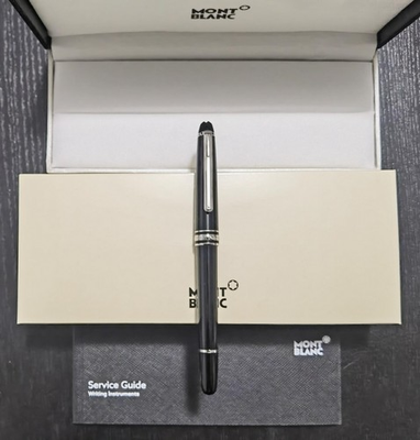 #ad Montblanc Meisterstuck 163 Black and PLATINUM Rollerball Pen New amp; Authentic $139.00