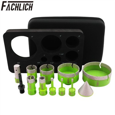 FACHLICH Diamond Drilling Milling Bits 12pcs/set Core Bit Tile Hole Saw 5/8-11