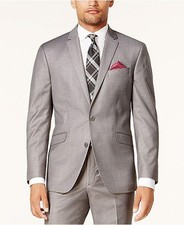 Kenneth Cole Mens Slim Fit Suit Jacket 40 Short Light Grey 29301056-056