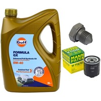 MotoröL Filter Set 5W-40 5 Liter + ÖLablassschraube FüR VW Lupo 1.0 6E1 50 PS