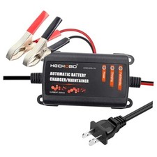 12v 2A Battery Charger, Trickle Charger for Lawn Mower Battery, Motorcycle, 3