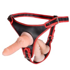 Doble-Penetración-Correa-en-Arnés y 3 Consoladores-Anal-Butt-Plug-Sexo-Herramienta-para-Mujer