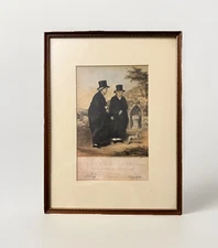 Vintage Framed The Ladies of Llangollen Print Victorian British Art 