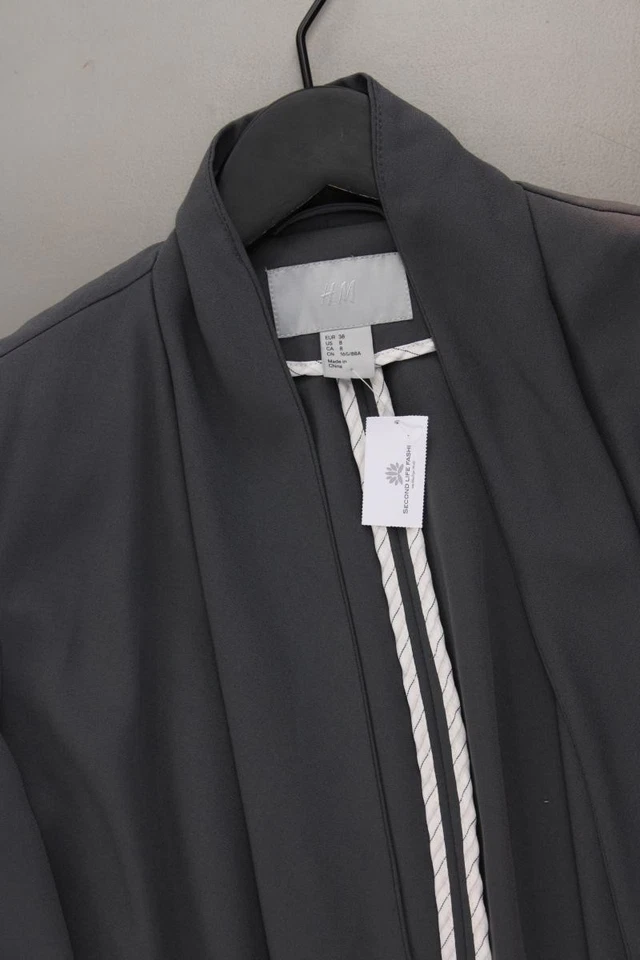 ✅ Second Life Fashion H&M Blazer für Damen Gr. 38, M grau aus Polyester ✅ - Bild 2 von 4