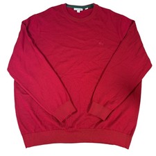 Lacoste Men's Red 100 Wool Crew Neck Sweater Regular Fit Size 3XL