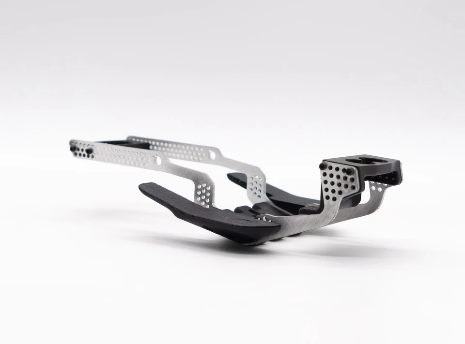 SCX24 comp chassis. 15 degree skid, adjustable link geometry, sliders and skid. - Image 3 of 4