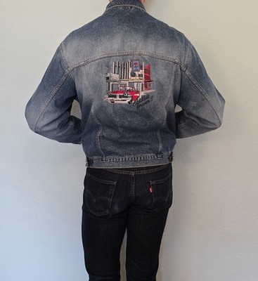 MCCOY Cadillac Jeansjacke Jacke Jacket Rockabilly Gr. M Blau Vintage 80er 80s
