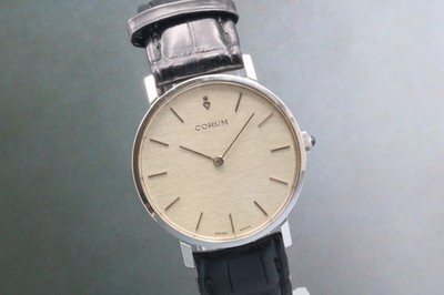 Vintage [Near MINT] CORUM 57219 Silver Dial Hand Wind Men's Watch From JAPAN
