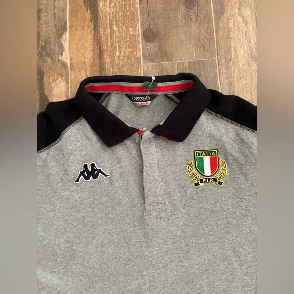 Camiseta deportiva Kappa Italia Rugby manga larga algodón cuello XXL nueva Foto 3 de 4