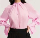 Country Road Pink Gathered Detail Silk Blend Blouse Size 8