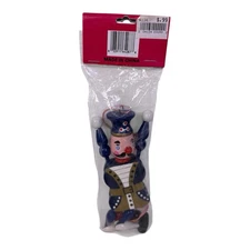 Vintage NutCracker Pull String Puppet Christmas Ornament Wood