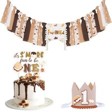 S  More 1st Birthday Party Decorations Brown, S  More One High Chair B