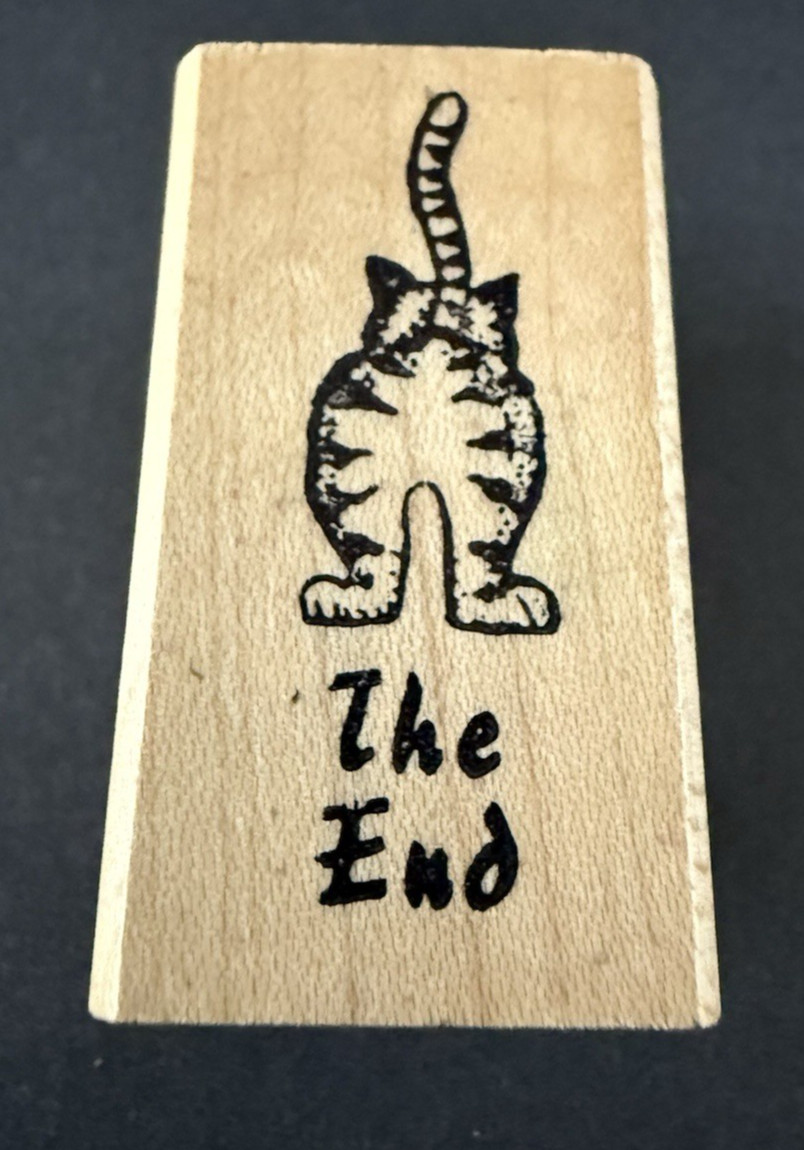 Hampton Art Cat Butt The End Kitty Backside Humor Rubber Stamp