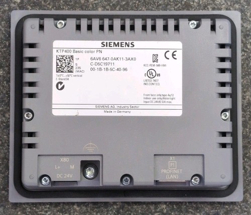 Siemens KTP400 Basic Color 6AV6 647-0AK11-3AX0 Simatic Panel - Picture 2 of 2