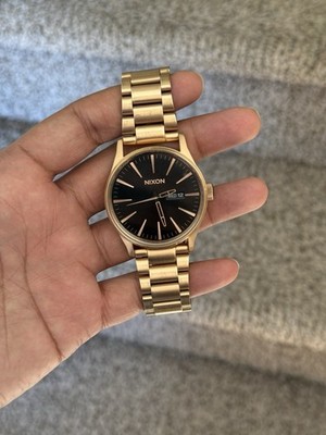 Nixon Sentry SS Nixon Black Dial rose Gold Men's Watch | eBay